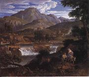 Joseph Anton Koch Waterfalls at Subliaco oil